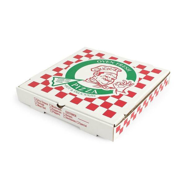 Pratt 10 x 10 x 2 E-Flute Pizzeria White Corrugated Pizza Box, 50PK 4910  CPC